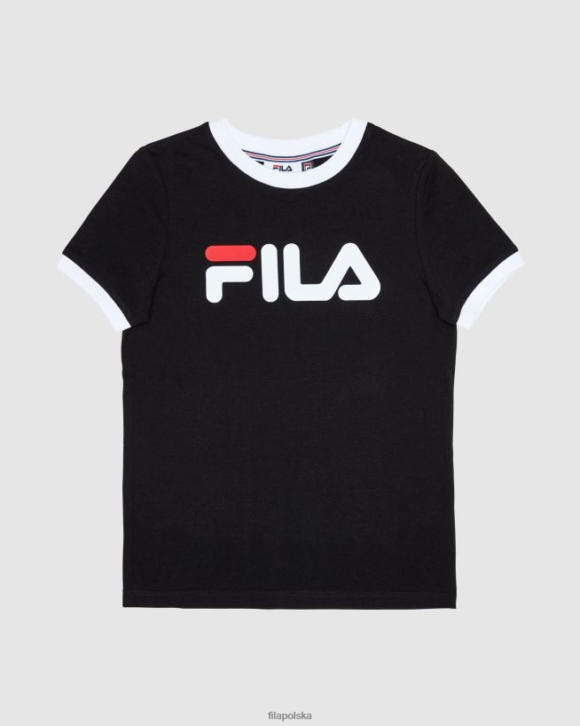 FILA Czarna koszulka dziewczęca Fila Classic Ringer T204D43135 czarny