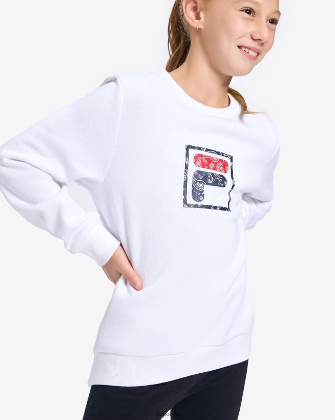 FILA Fila White Natasha Girls Crew T204D43154 biały