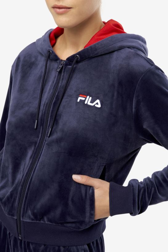 FILA zura welurowa kurtka granatowa fila T204D41763 marynarka wojenna