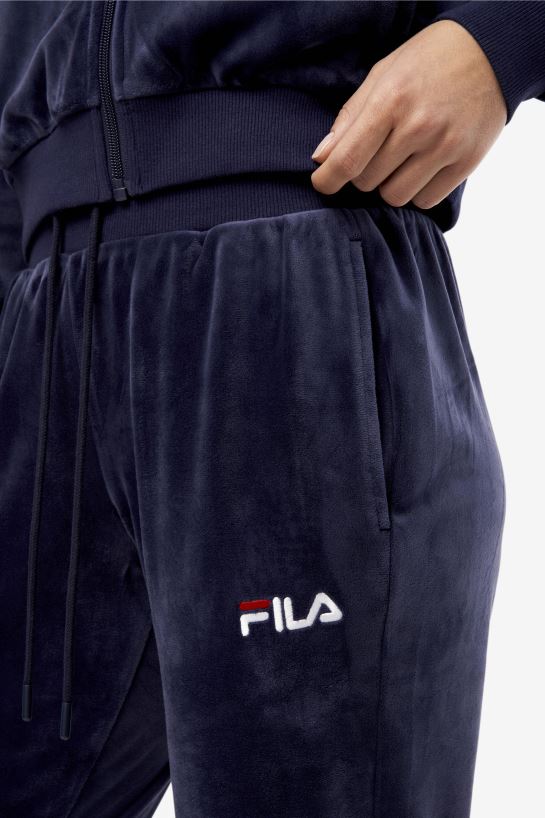 FILA granatowy, welurowy jogger zura fila T204D41584 marynarka wojenna