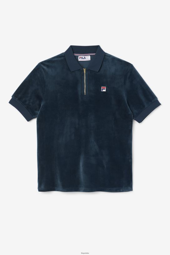 FILA Tealowa welurowa koszulka polo Fila Devon T204D4411 cyraneczka