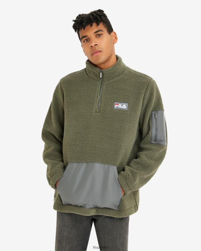 FILA męski teddy qtr zip khaki fila T204D42627 khaki