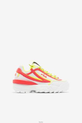 FILA Big Kids 'Disruptor 2 Exp Fila White/Fiery Coral/Yellow 80N4H02054 Fila Buty Męskie