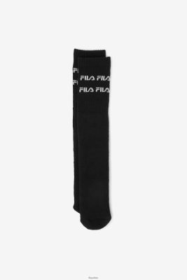 FILA Black Fila Double Line Logo Knee High Sock 80N4H01011 Fila Polska