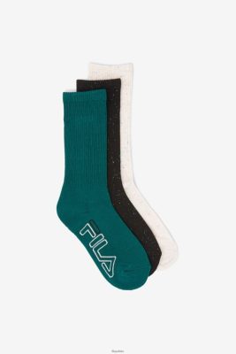 FILA Black Fila Women's Speckle Stripe Crew Sock 3-pakowy 80N4H01017 Fila Polska