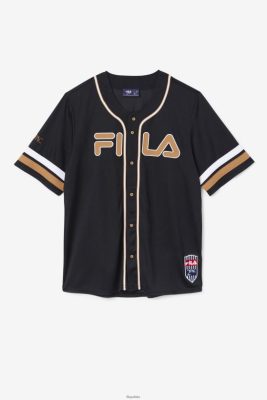 FILA Black/Tobacco Brown/White Fila 2pac Baseball Jersey 80N4H0213 Fila Polska