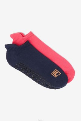 FILA Bubblegum Pink Women's No Show Grip Sock 2-Pack Fila 80N4H01086 Fila Polska