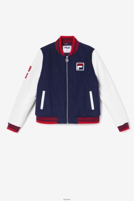 FILA Dixon Varsity Jacket granat/biały/czerwony fila 80N4H01757 Fila Buty Męskie