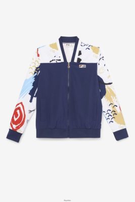FILA FILA X The Muzeum Printed Track Jacket Peoat/White/Red Fila 80N4H0833 Fila Buty Męskie