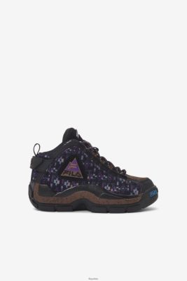 FILA Fila Black/Pinecone/Purple Big Kids 'Grant Hill 2 Outdoor 80N4H02104 Fila Sneakersy