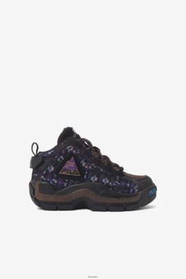 FILA Fila Little Kids 'Grant Hill 2 Outdoor Black/Pinecone/Purple 80N4H02227 Fila Sneakersy