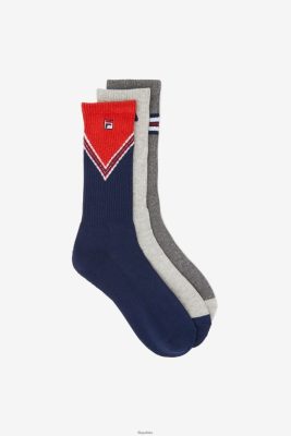FILA Fila Men's Chevron Crew Sock 3-Pack Navy 80N4H01015 Fila Sneakersy