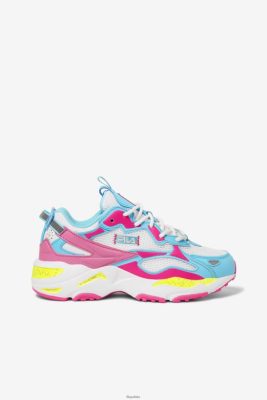FILA Fila Women's Ray Tracer Apex White/Pink Glo/Bluefish 80N4H01255 Fila Sneakersy