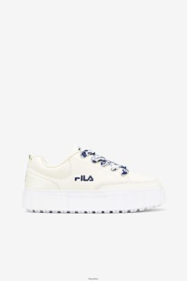 FILA Fila damska piasek satynowy Low koronkowy biały/granatowy/biały 80N4H01345 Fila Sneakersy