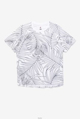 FILA Pickleball z krótkim rękawem Fila White Palm Print/White 80N4H01112 Fila Buty Męskie