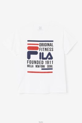 FILA biały/granatowy/czerwony oryginalny tee fitness Fila 80N4H0348 Fila Polska