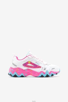FILA damskie Oakmont tra fila białe/różowe glo/bluefish 80N4H01262 Fila Buty Męskie